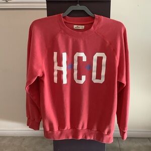 Hollister Coral Red Crewneck Sweatshirt Size S | HCO Logo | Classic Y2K Prep